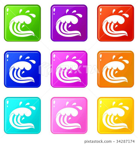 Water wave splash set 9 Water wave splash set 9 34287174