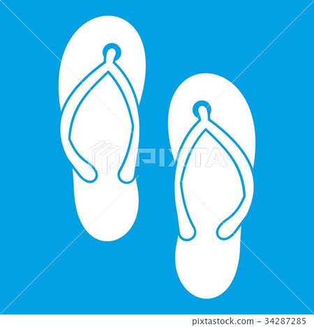 Beach thongs icon white 34287285