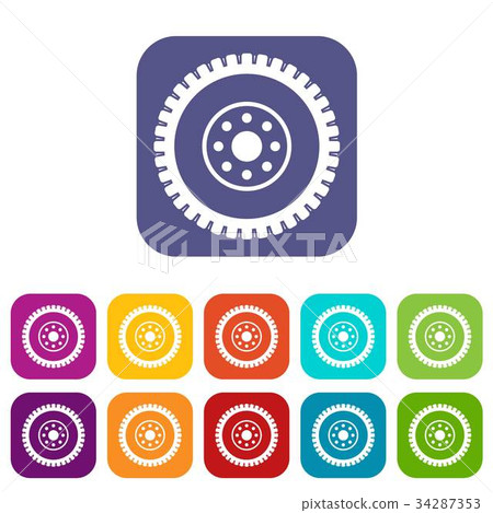 Gear wheel icons set Gear wheel icons set 34287353