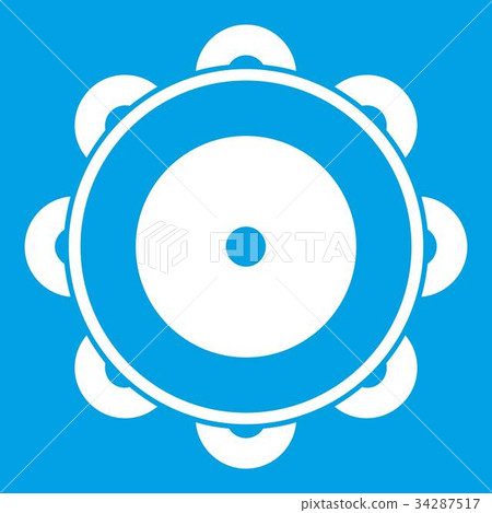 Tambourine icon white 34287517