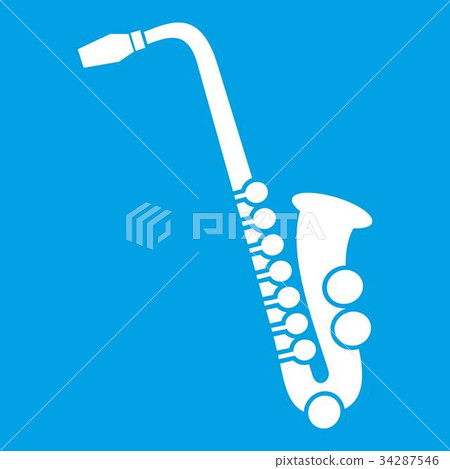 Saxophone icon white Saxophone icon white 34287546
