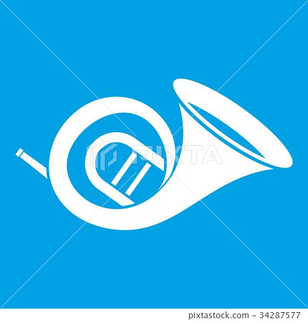 French horn icon white 34287577