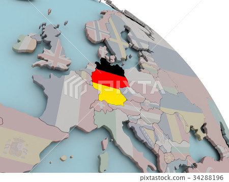 Map of Germany with flag 34288196