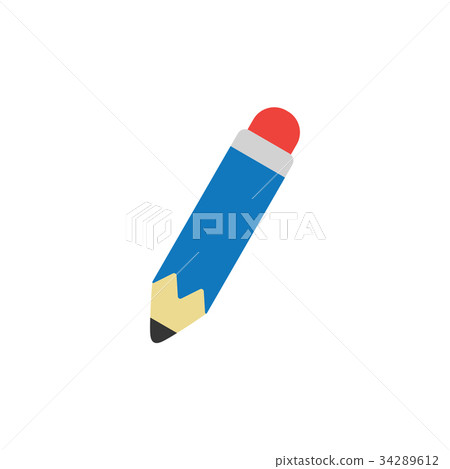 Flat design style vector pencil icon on white - Stock Illustration ...