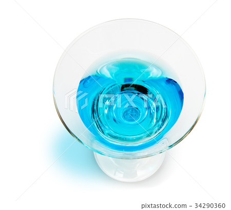 On top blue margarita cocktail isolated 34290360