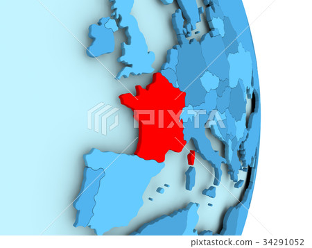 Map of France in red - Stock Illustration [34291052] - PIXTA