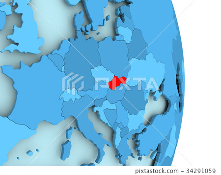 Map of Slovakia in red 34291059