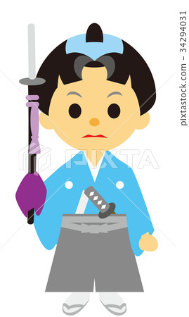 江戶時期的戲劇武士男子 34294031