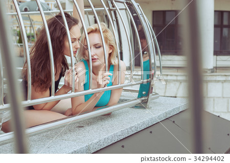 Women hid and flirt. Women hid and flirt. 34294402