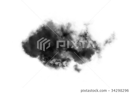 Textured Smoke,Abstract black,isolated on white  34298296