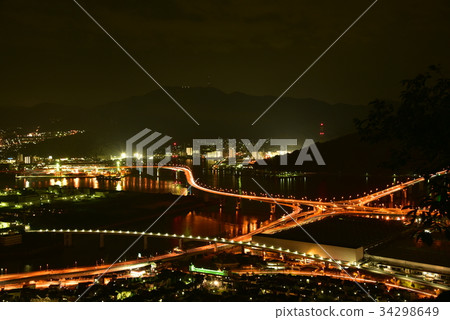 Night view from the Golden Mountain to Niho jct 34298649