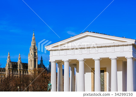 Theseus temple and Cityhall in Vienna Austria Theseus temple and Cityhall in Vienna Austria 34299150