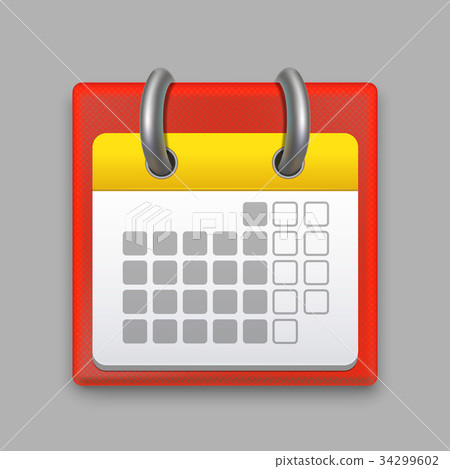 Realistic Detailed Calendar Month. Vector 34299602