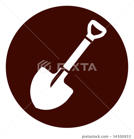 shovel circle icon concept 34300933