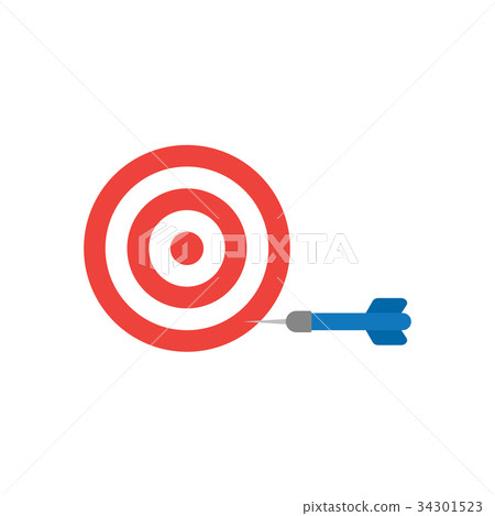 Vector concept of bullseye with dart 34301523