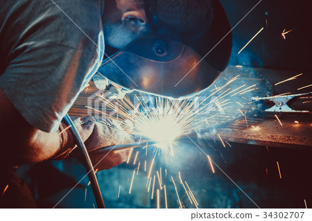 Welding Work. Erecting Technical Steel Industrial 34302707