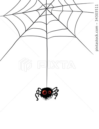 Funny spider with cobwebs 34303511