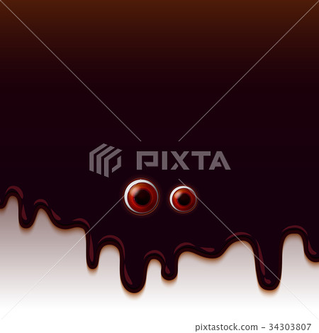 Melted chocolate with looking eyes 34303807