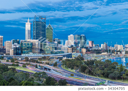 日落在晚上珀斯西澳州 34304705