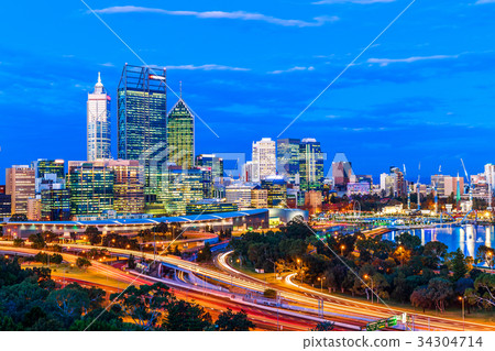 Night view Perth Western Australia 34304714