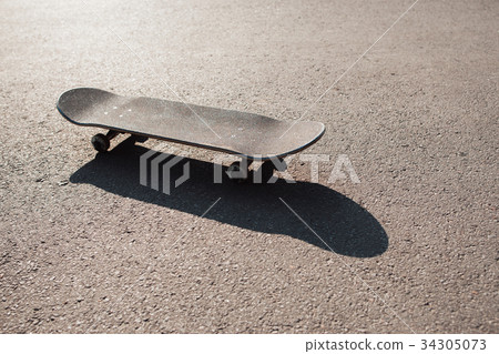 Skateboard on the road. Extreme sport challenge 34305073
