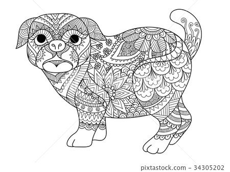Pug coloring 34305202