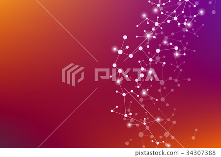 Molecule structure dna and neurons, connected 34307388