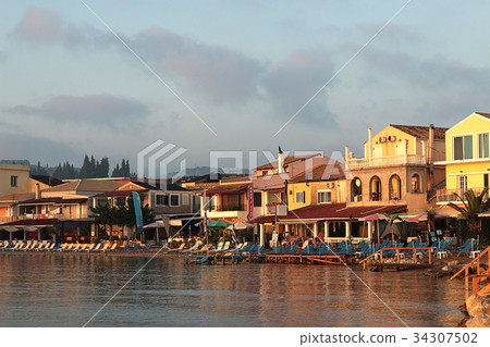 Messonghi beach from the sea, Corfu. Greece Messonghi beach from the sea, Corfu. Greece 34307502