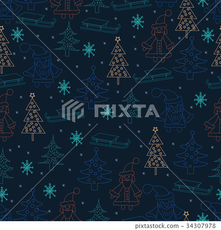 Seamless Christmas background. Seamless Christmas background. 34307978
