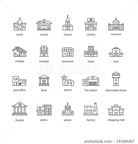 collection of touristic icons 34309367