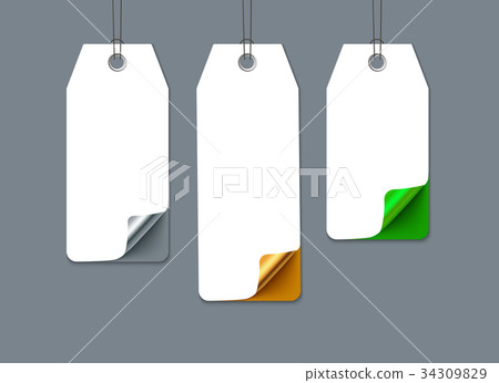 Numbered sale tags with curl corner 34309829