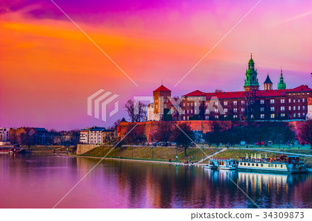 Royal castle of the Polish kings on the Wawel hill Royal castle of the Polish kings on the Wawel hill 34309873