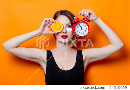 Woman using eye patch for her eyes  34310069