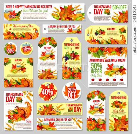 Thanksgiving sale tag for discount offer design 34310142