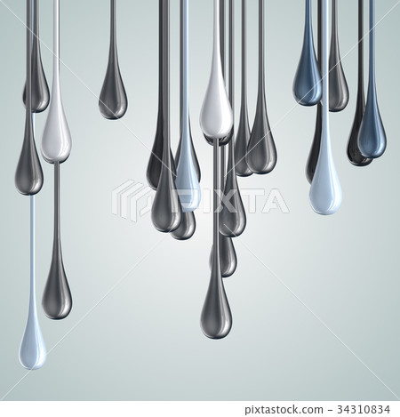3D white and black glossy paint drop blobs 34310834