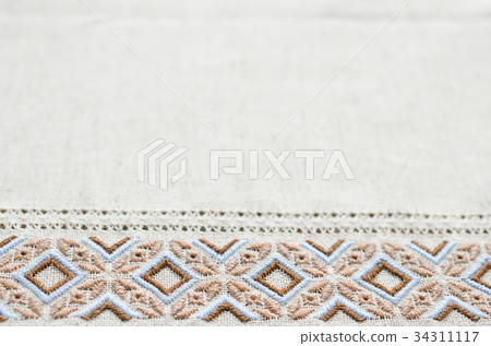 Embroidery texture flat stitch. Embroidery texture flat stitch. 34311117