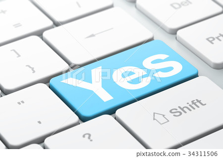 Business concept: Yes on computer keyboard 34311506