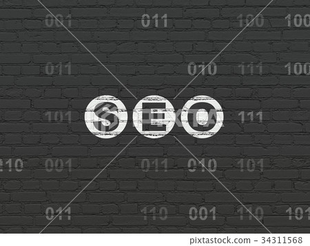 Web design concept: SEO on wall background Web design concept: SEO on wall background 34311568