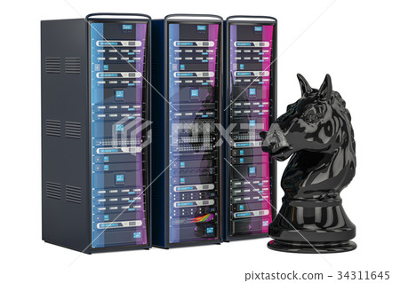 Computer Chess AI concept, 3D rendering 34311645