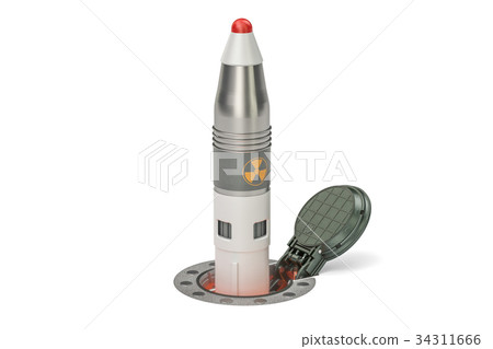 Missile launches from silo launch facility 34311666