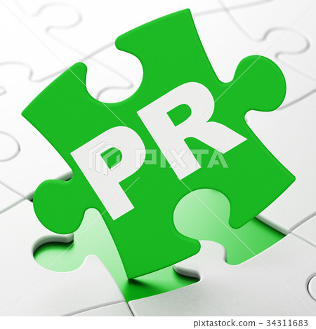Marketing concept: PR on puzzle background 34311683