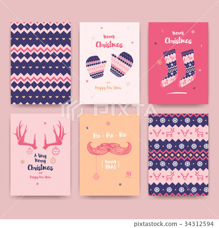 Christmas card set with socks, winter gloves Christmas card set with socks, winter gloves 34312594