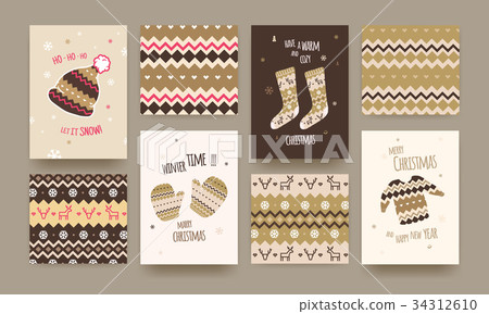 Cute Christmas card golden brown Cute Christmas card golden brown 34312610