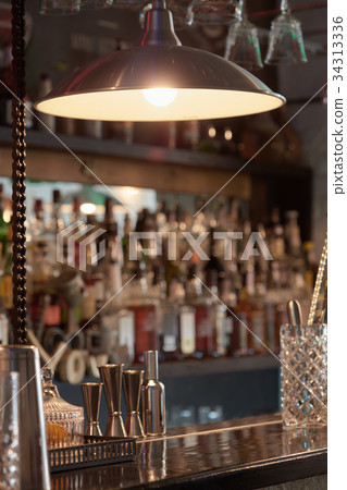 Barman equipment on counter Barman equipment on counter 34313336