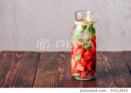 Infused Water with Strawberry and Basil. Infused Water with Strawberry and Basil. 34313650
