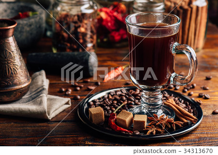 Glass of Coffee with Spices. Glass of Coffee with Spices. 34313670