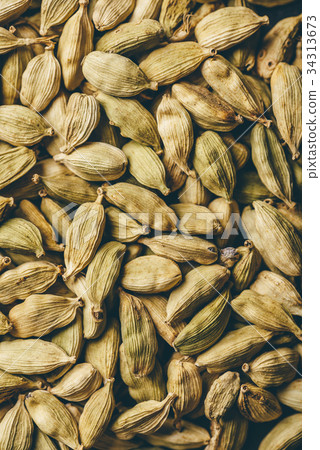 Pods of Green Cardamom. Pods of Green Cardamom. 34313673