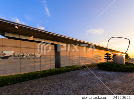 Sunset on Lake Shinji from Shimane Prefectural Art Museum 34313691