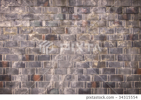 Pattern of Modern Slate stone Brick Wall Surfaced Pattern of Modern Slate stone Brick Wall Surfaced 34315554