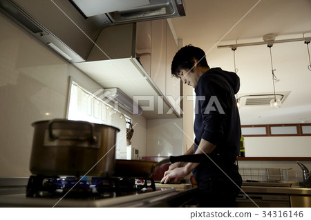 Man cooking, cooking scene. 34316146